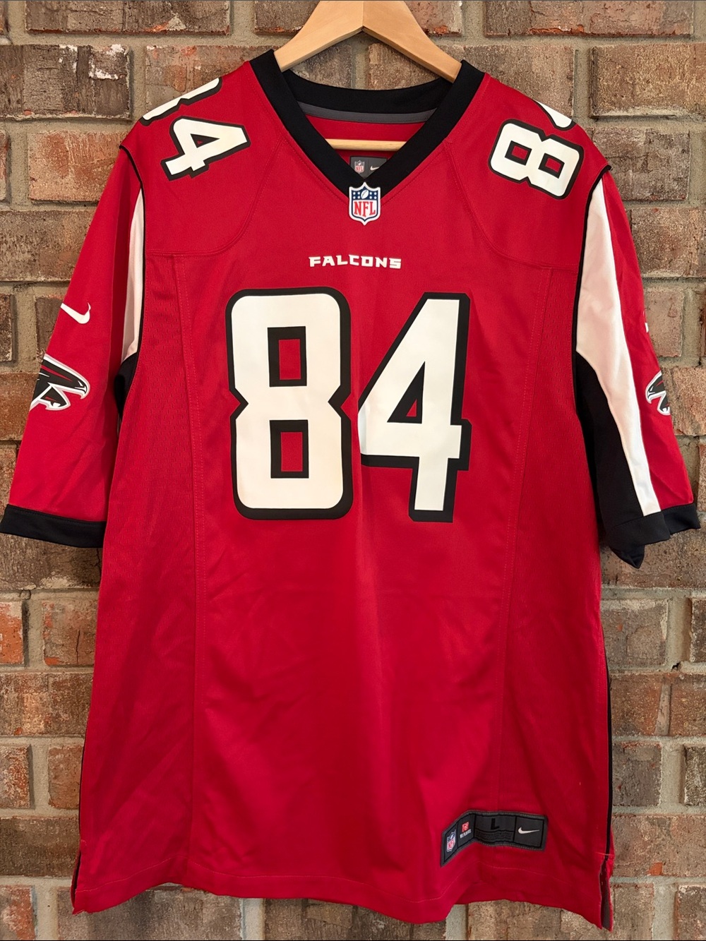 NFL Red Falcons #84 Game Jersey with Black and White Accents